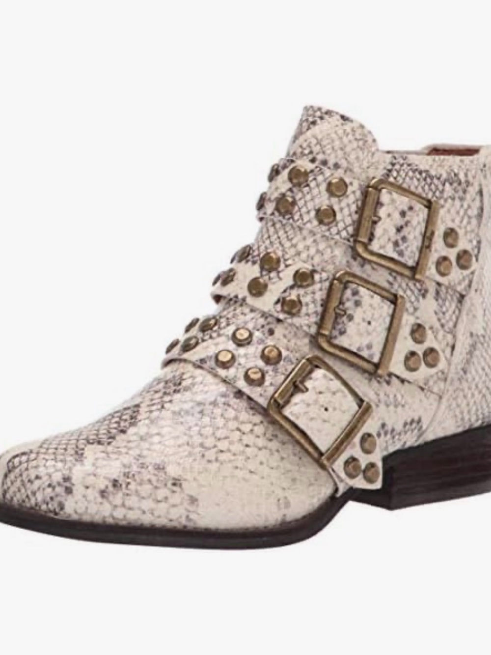 Zodiac ADELE Triple Buckle Snake Print Vegan Booties – Size 5 🖤🐍